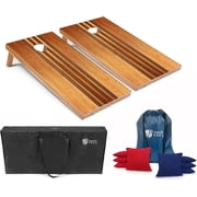 Tailgating Pros Corn Hole Board Set with Bean Bags & Carrying Case - 4'x2' Cornhole Bag Toss- Tournament & Lightweight Options - Optional LED Lights