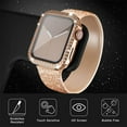 thumbnail image 4 of For Apple Watch Case 44mm Series 6/5/4/SE with Tempered Glass Screen Protector, Double Bling Case Crystal Diamonds Rhinestone Bumper Overall Hard PC Slim Protective Cover For iWatch 44mm, 4 of 8