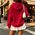 thumbnail image 5 of Yungyresw Solid Color Sweatshirs for Women Drawstring Hoodie Ribbed Hem Long Sleeve Pullover Oversized Fit Kangaroo Pocket Winter Layering, 5 of 8
