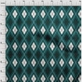 thumbnail image 3 of oneOone Cotton Cambric Dark Teal Green Fabric Argyle Check Sewing Material Print Fabric By The Yard 56 Inches Wide, 3 of 4