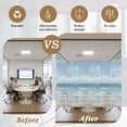 thumbnail image 6 of Ocean Window Privacy Film, Summer Beach Seagull Oil Painting Coastal Frosted Glass Window Clings Static Cling UV Heat Blocking Reusable Door Sticker for Bathroom 29.5 x 78.7 Inch, 6 of 9