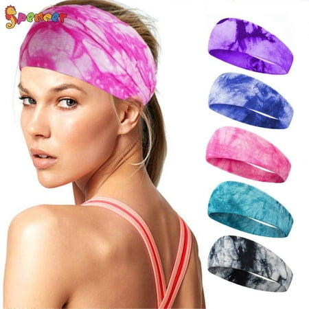 Spencer 5 Pack Women Tie Dye Headbands Stretch Head Bands...