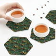 thumbnail image 3 of KLL Drink Coasters Set Hexagon of 4,PU Leather Absorbent Coasters Set Decorative Coffee Cup Coasters Housewarming Gift for Home Decor-Scraper, 3 of 5