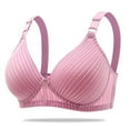thumbnail image 2 of Elainilye Fashion Women Bras Wireless Plus Size Wire Free Comfortable Push Up Bra Traceless Gathered Underwear,Pink, 2 of 9