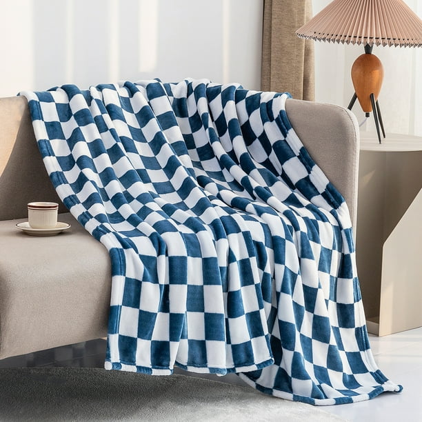 LOMAO Buffalo Check Fleece Throw Blanket Soft Checkered Plaid Blankets