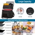 thumbnail image 3 of Holuxer Large Lunch Box for Men, Insulated Adult Lunchbox Bag, Expandable Lunchbox Leakproof Waterproof Cooler Bags, Tactical Lunch Pail for Work Office Camping Travel (Black), 3 of 9