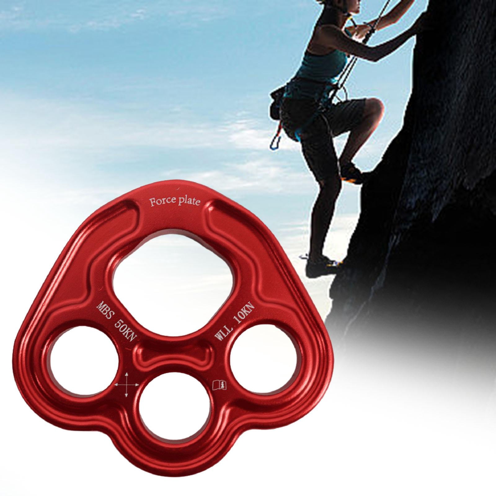 Outdoor 4 Holes Paw Rigging Plate Rope Access Climbing Anchor Durable Sturdy Rigging System Multipurpose Climbing Gear Red