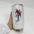 thumbnail image 3 of Floral Personalized Initial 'I' 20oz Tumbler for Women, Custom Coffee Travel Mug with Lid, Flower Art Stainless Steel Cup, Birthday Present, Wedding Keepsake, 3 of 6