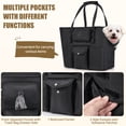 thumbnail image 3 of TSYKHAIA Portabebés para Perros: Bolso de Mano Portátil para Mascotas con Bolsillos y Correa de Seguridad, Bolso Transpirable para Cachorros de Gatos Pequeños y Medianos, 3 of 8