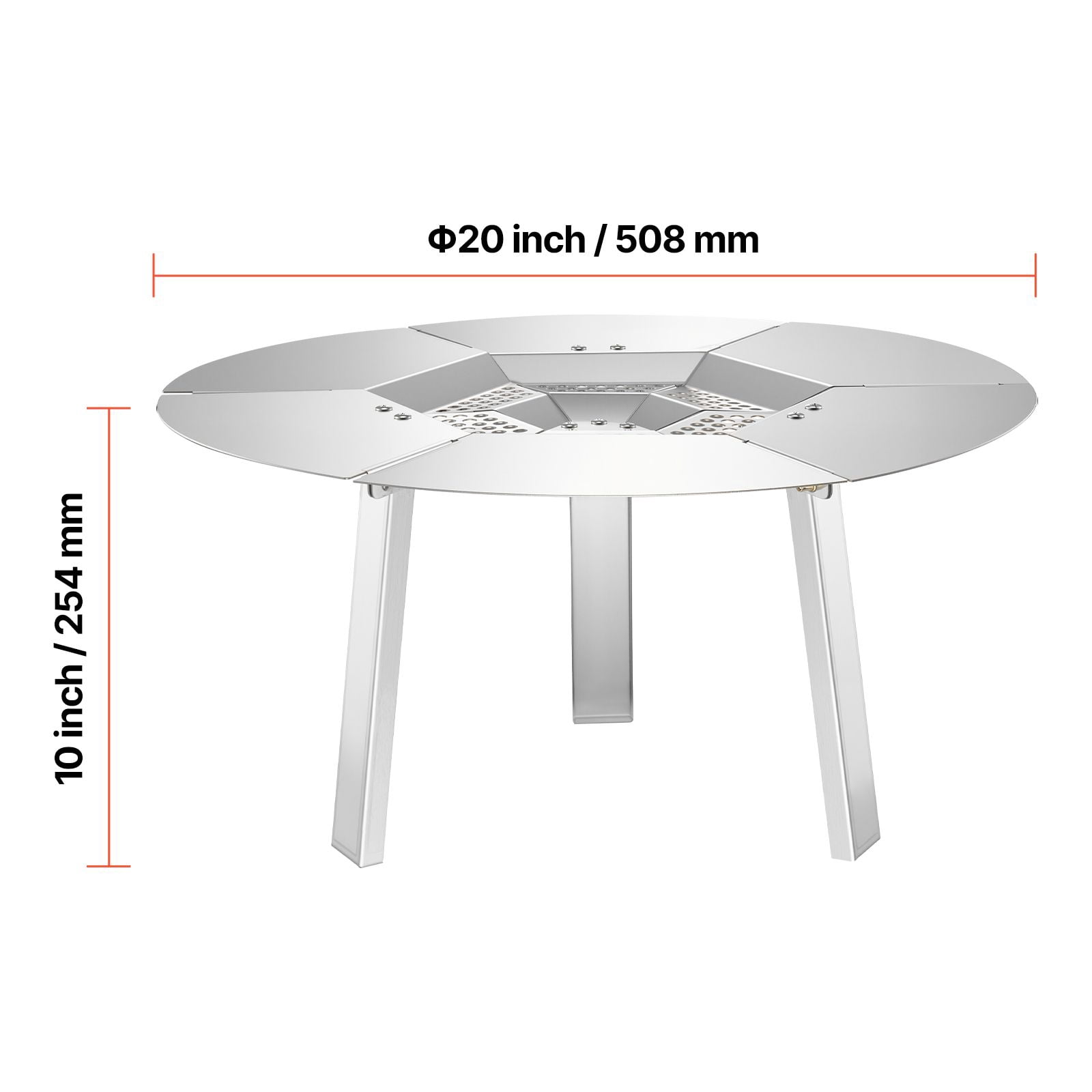 Heat Deflector for Solo Stove Ranger, 304 Stainless Steel, 3-Point Leg Support, Heat-Resistant, Spark-Proof, for Fire Pit Camping Cooking