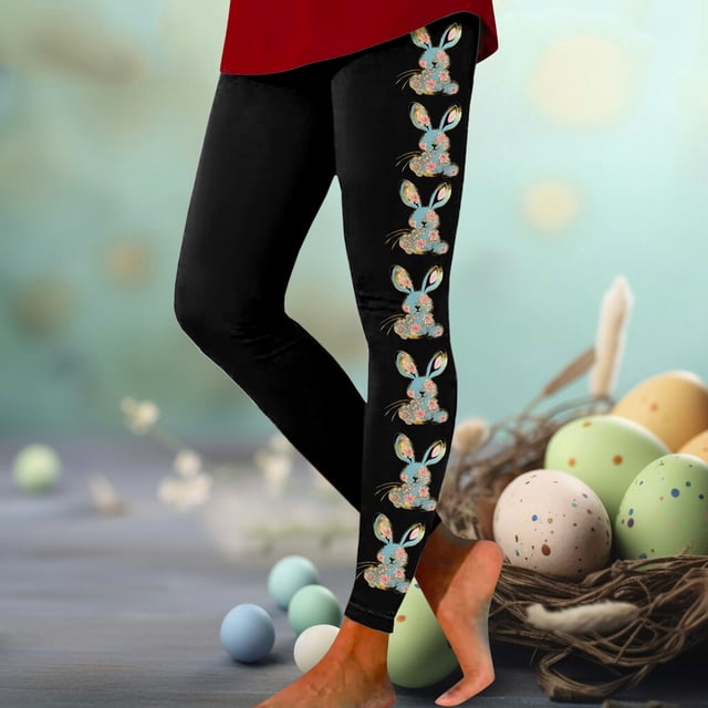 WILLBEST Leggings de Cintura Alta Para Mujer, Pantalones de Yoga Para Entrenamiento, Suaves, Elásticos, Cómodos, Deportivos, Para Correr, Fitness, Estampado de Pascua Grande
