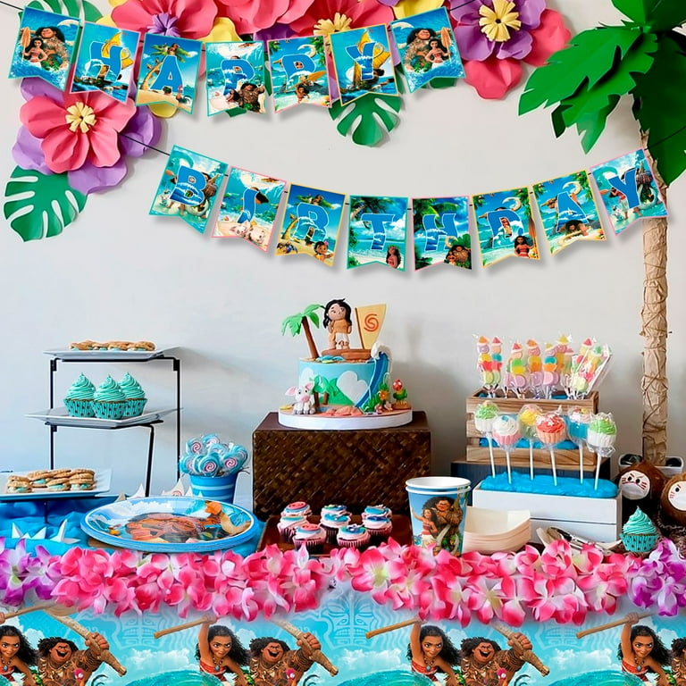 InBoxxarty Moana Party Set, 86 Pcs Moana Table Decorations, Plates