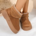 thumbnail image 7 of Women Fuzzy Boots Women Casual Round Toe Comfortable Thick Bottom Snow Boots Fleece Lining Warm Cozy Winter Boots, 7 of 7