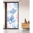 thumbnail image 2 of Window Privacy Film Blue Pink Coral Stained Glass Window Film Decorative Sun Block Window Cover Beach Ocean Summer Coastal Window Clings Static Adhesive Sticker for Bathroom 35.4"x78.7", 2 of 6