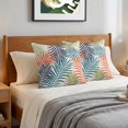 thumbnail image 6 of Pillow Covers 26x26 Set of 2, Orange Green Blue Palm Leaves Throw Pillow Covers Decorative Couch Cushion Cover, Summer Botanical Tropical Leaf Microfiber Soft Pillowcases for Bedroom Living Room Sofa, 6 of 9