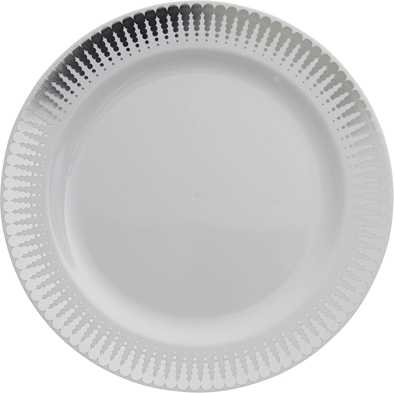 12 /pk  Black 10.25"  Round Disposable Plastic Plate  Catering 