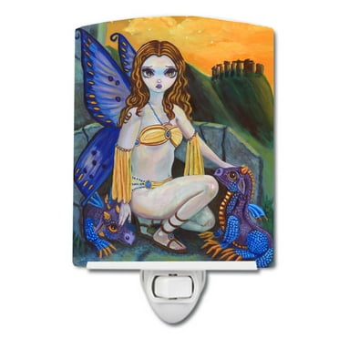 Caroline's Treasures 7374CNL Fairy Foundlings Ceramic Night Light, 6x4x3", multicolor