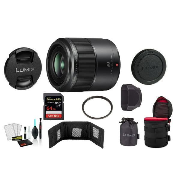 Panasonic Lumix G Macro 30mm F/2.8 ASPH. MEGA O.I.S. Lens with Memory Card (International Model)