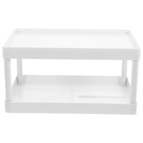 Toyvian Plastic Bathroom Storage Rack Toiletry Storage Shelf White 1Pack