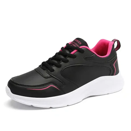

Autumn Normal Leather Dark Green Sneakers Running Golf Shoes for Woman Pink Woman Boots Sport Tenni Trainners (02-A-6360 5)