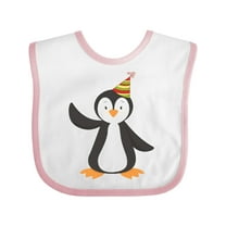 Inktastic Cute Penguin, Baby Penguin, Penguin with Party Hat Boys or Girls Baby Bib