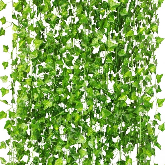 TUWAFE 12 Pack 84Ft Artificial Ivy Garland, Fake Vines UV Resistant Greenery Leaves Fake Plants Hanging Aesthetic Vines for Home Bedroom Party Garden Wall Room Decor