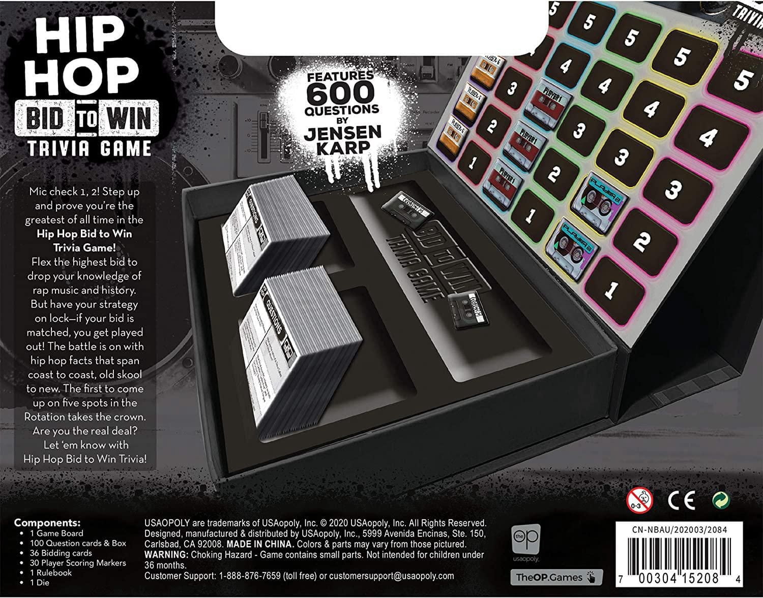 USAopoly Hip Hop Bid to Win Trivia Game