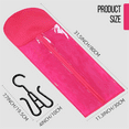 thumbnail image 6 of 3PCS Extra Long Wig Hanger and Storage Bags, Dustproof and Waterproof Hair Extension Holder, Designed for Wigs Rose Red, 6 of 8