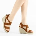 thumbnail image 2 of BLISSFUL STEP Women's Strap Espadrilles Platform Slingback Wedges Sandals, 2 of 7