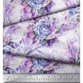 thumbnail image 2 of Soimoi Tissu Popeline de Coton Imprimé Feuilles & Roses au Mètre 42 Pouces de Large, 2 of 3