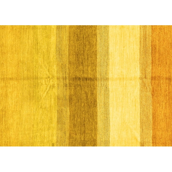 Ahgly Company Indoor Rectangle Oriental Yellow Modern Area Rugs, 4' x 6'