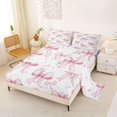 thumbnail image 2 of Manfei Pink Coquette Bowknot Bed Sheets For Kids,Rustic Plant Flowers King Sheets For Girls,4pcs, 2 of 6