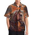 thumbnail image 2 of Camisas con estampado digital de animales y caballos para hombre, camisas hawaianas holgadas informales de manga corta para playa, blusas de gran tamaño para hombre, 2 of 5