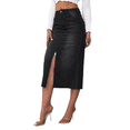 thumbnail image 2 of LYMAYTER Women Vintage Denim Skirt Mid-Length Split Hem A-Line Casual Classic for Jean Skirt S-2XL, 2 of 9