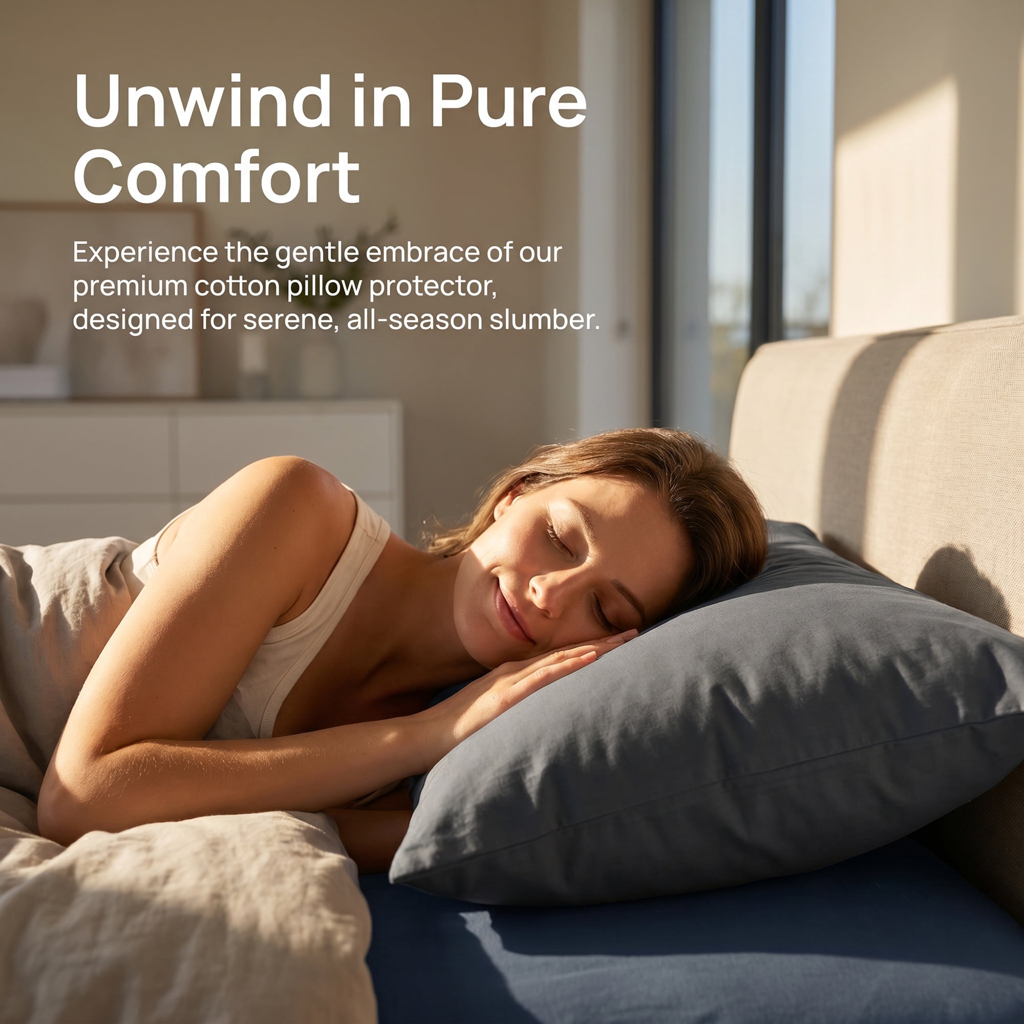 Unique Bargains Standard-size Zippered Pillow Protector Waterproof Polyester Dark Gray