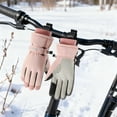 thumbnail image 3 of Guantes de invierno con forro polar, gruesos, resistentes al viento y al frío, con agarre para pantallas táctiles, para mantener las manos calientes al aire libre, 3 of 6