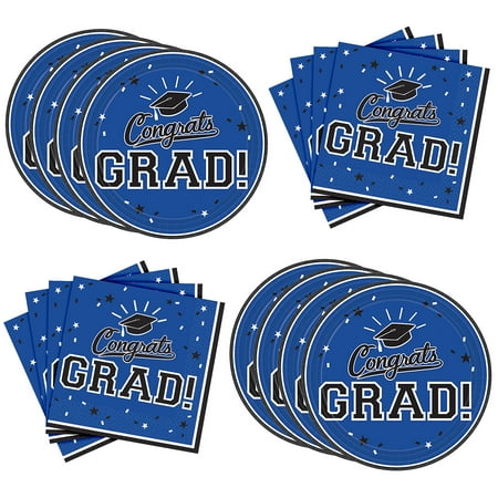 Party City In Chandler Party City Congrats Grad Graduation Lunch Supplies for 18 Guests, Large Paper Plates and Napkins for Easy Cleanup ()