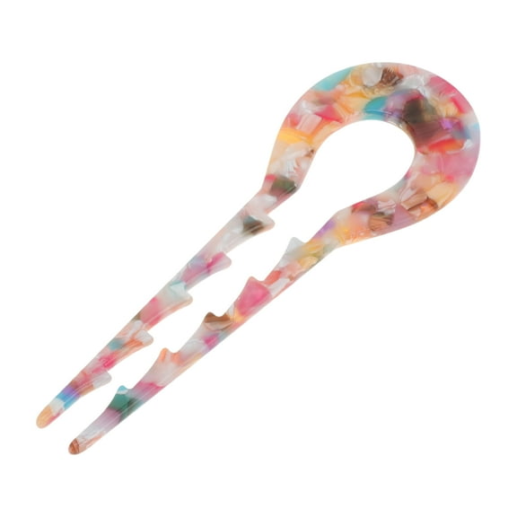 Unique Bargains 1 Pc Chignon Pin U-shaped Toothed Hair Hairpin for Women Colorful