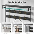 thumbnail image 4 of GloryStar Coat Rack Shoe Bench for Entryway Hall Tree Shoe Rack Large 3-Tier Storage Shelf and Hooks Removable Industrial Accent Furniture Metal Frame, 4 of 9