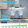 thumbnail image 3 of Joeaonz 30-Inch Chimney Hood with Steel Ventilation, LED Lighting, 700 CFM, 3 of 10
