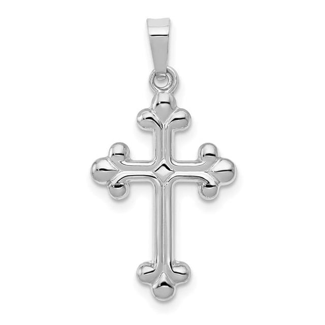 Quality Gold XR1601 Pendentif Croix Or Blanc 14K Poli