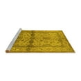 thumbnail image 2 of Ahgly Company Machine Washable Indoor Round Oriental Yellow Traditional Area Rugs, 3' Round, 2 of 4