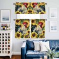 thumbnail image 2 of Vintage Rooster Kitchen Curtains Sets for Windows 24 Inch Length, Watercolor Farmhouse Sunflower Animals Rod Pocket Window Treatments Tier Curtains and Valances Set for Bedroom/Bathroom, 2 of 8