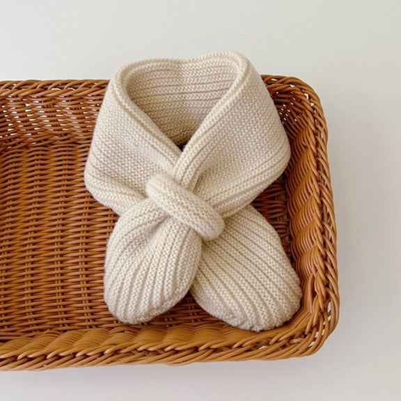 Hwmodou Kids Winter Warm Scarf Baby Soft Knitted Soild Boys Girls Scarf Knit Scarves Cute Fuzzy Scarves