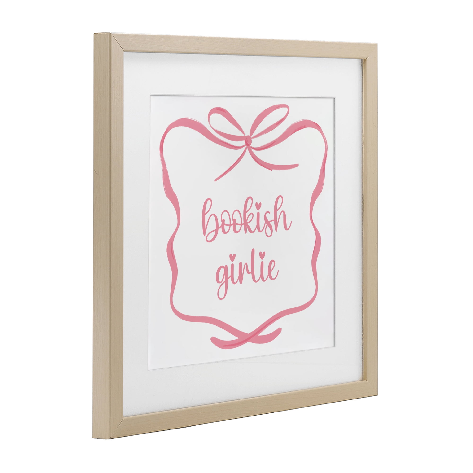 Stupell Industries Bookish Girlie with Bow Birch Framed Print Under Glass, design by Lucille Price