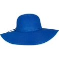thumbnail image 2 of Sakkas Katy Wide Brimmed Straw Floppy Hat With Straw Bow - Cobalt - One Size Regular, 2 of 2
