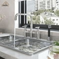 thumbnail image 3 of CASAINC Double Handle Bridge Kitchen Faucet with Pull Out Sprayer, Side Sprayer, Deck Mounted, Brushed Nickel, 3 of 4