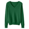 thumbnail image 4 of Winter Fall Women Long Sleeve Knitted Sweater Casual Loose V Neck Pullover Sweater Jumper Top Casual Loose Sweater, 4 of 9