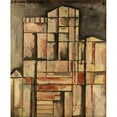 thumbnail image 2 of Joaquín Torres-García 15x18 Black Ornate Wood Framed Double Matted Museum Art Print Titled - Cathedral Construction (1931), 2 of 5