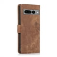 thumbnail image 3 of Nalacover Slim Wallet Case for Google Pixel 7 Pro, for Women Men, Embossed Pattern PU Leather Shockproof Magnetic Clasp Credit Card Slots Flip Kickstand Phone Case+Wrist Strap,Brown, 3 of 7